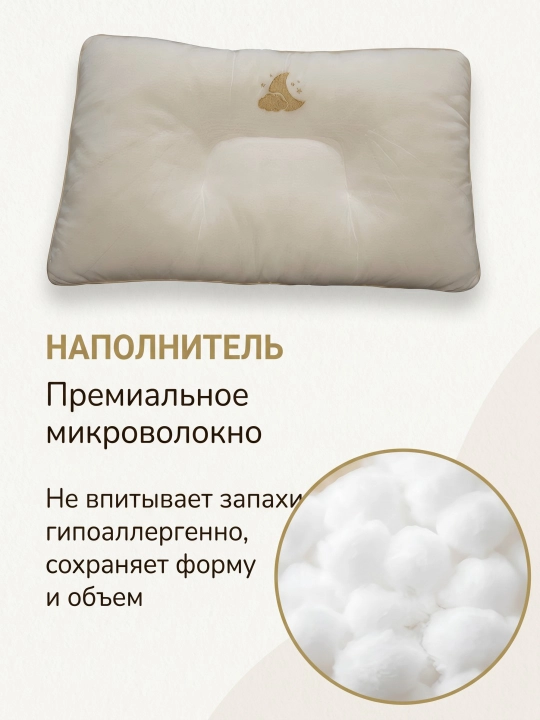 Подушка премиум 50x70 гипоаллергенная микроволокно для сна эргономичная