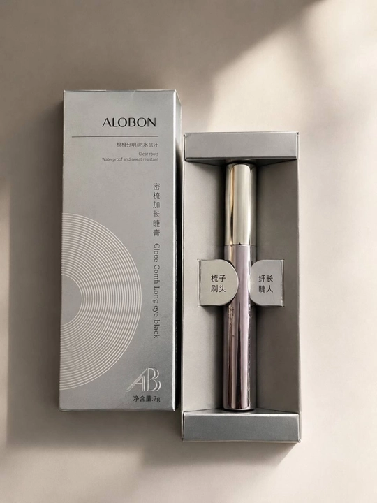 Тушь для ресниц ALOBON, с силиконовой щеточкой, удлинение, объем, водостойкая, 7 г