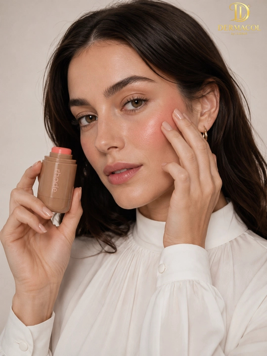 Kremli rumyana stik yuzi yonoq lab uchun RHODE Pocket Blush Spicy Marg korall rang