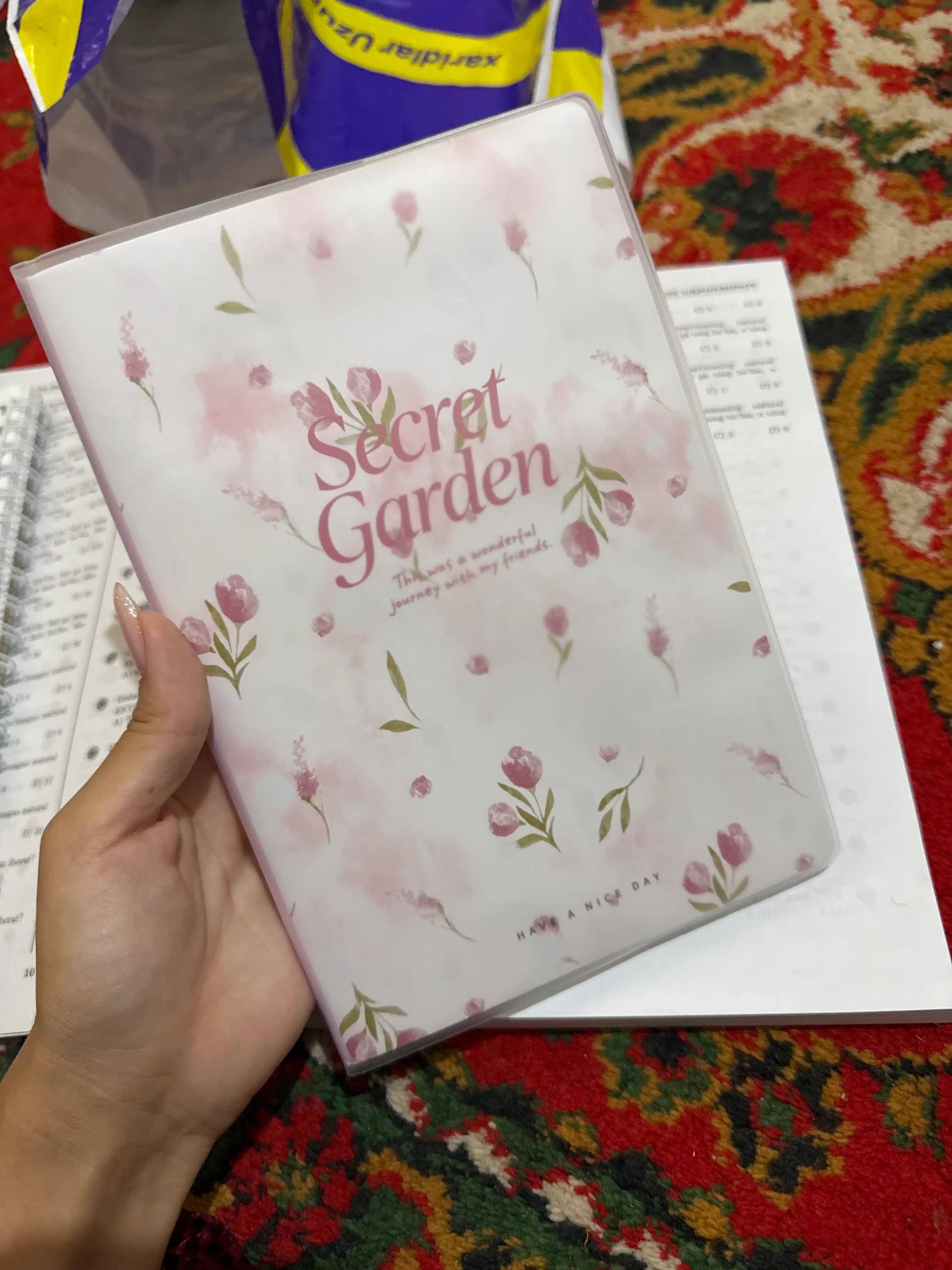Secret Garden A5 daftar - 52 varaq, katakli, shaffof muqovali