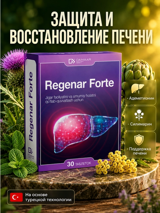 Регенар Форте – для поддержки печени, желчеотделения и пищеварения, 30 таблеток - 