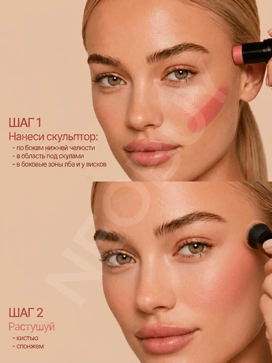 Контуринг для лица скульптор для лица хайлайтер в кремовом стике QIC Shimmer Stick