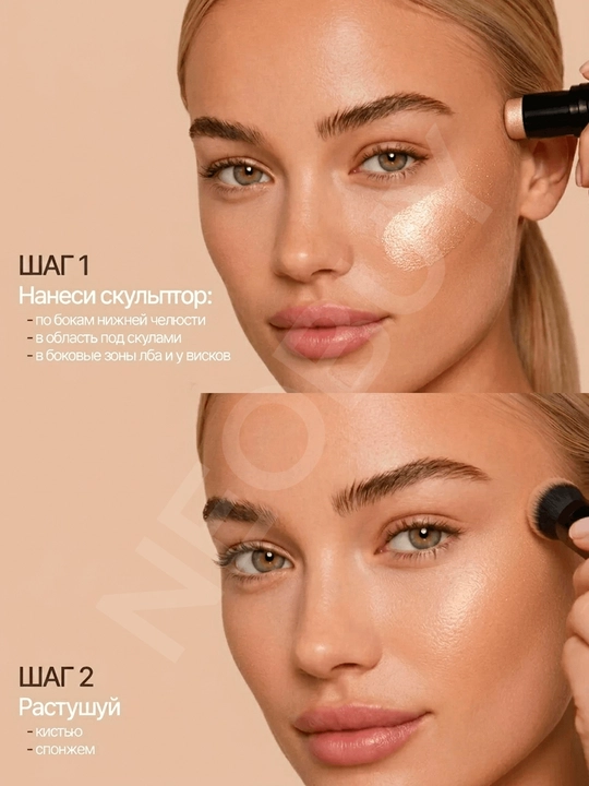 Контуринг для лица скульптор для лица хайлайтер в кремовом стике QIC Shimmer Stick