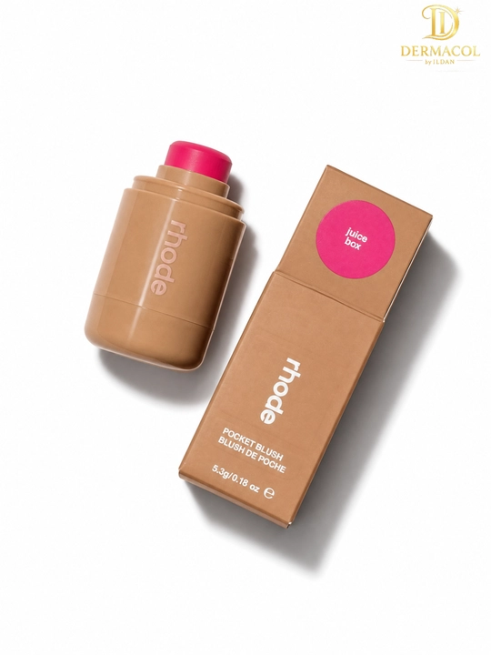 Кремовые румяна стик для лица и губ RHODE Pocket Blush JUISY BOX ярко-розовый оттенок