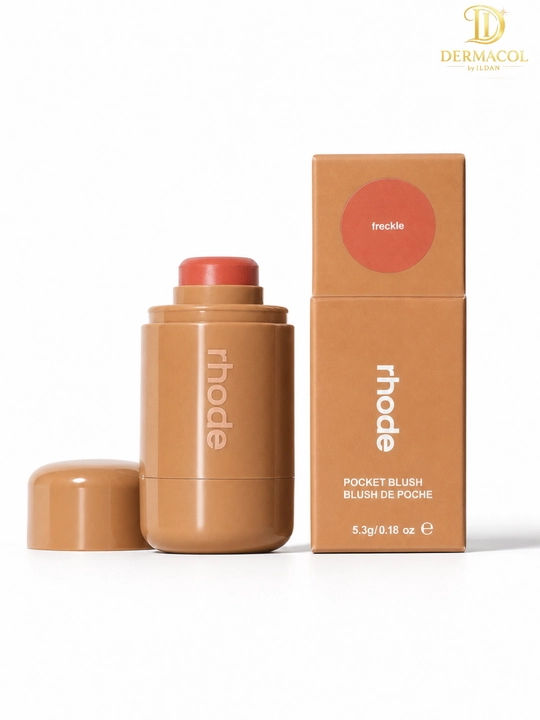 Кремовые румяна стик для лица и губ RHODE Pocket Blush Freckle нейтральный персиковый тон