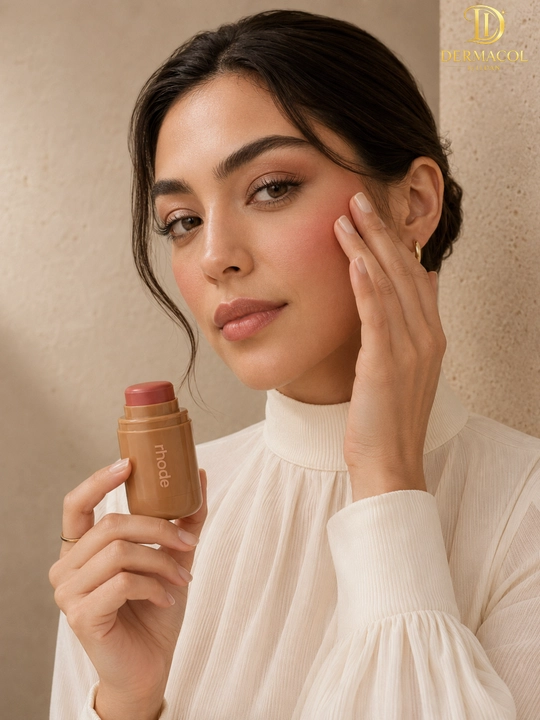Кремовые румяна стик для лица и губ RHODE Pocket Blush Freckle нейтральный персиковый тон