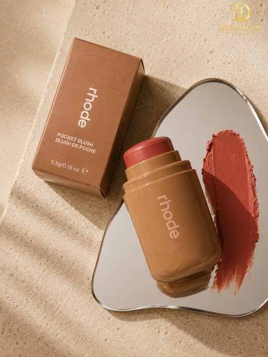 Кремовые румяна стик для лица и губ RHODE Pocket Blush Freckle нейтральный персиковый тон