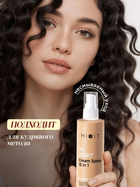 Спрей для волос термозащита несмываемый уход 15 в 1 Restart MIXIT, 250 мл