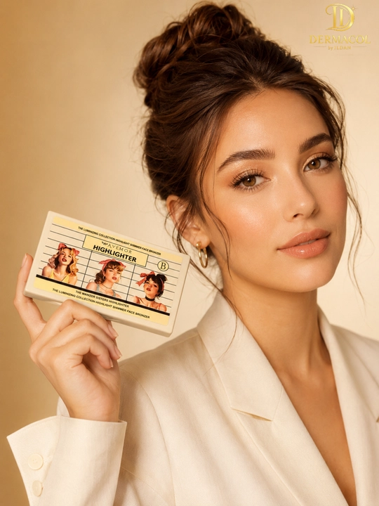 Хайлайтер бронзер для лица светящий эффект шиммер палетка AVEMOR Highlighter B