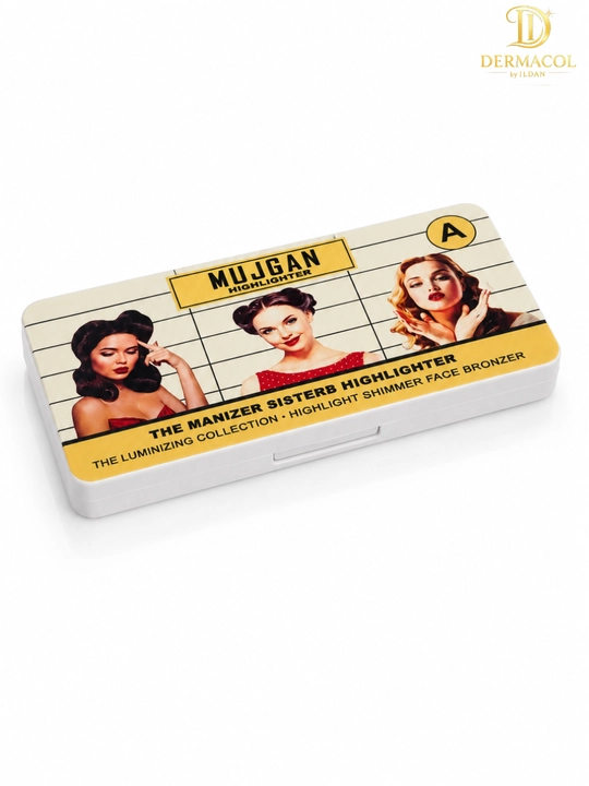 Хайлайтер бронзер для лица светящий эффект шиммер палетка MUJGAN Highlighter A