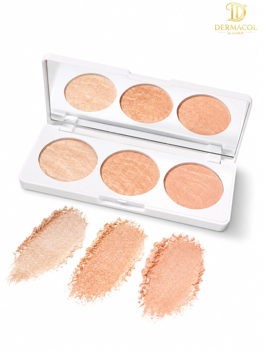 Хайлайтер бронзер для лица светящий эффект шиммер палетка MUJGAN Highlighter A