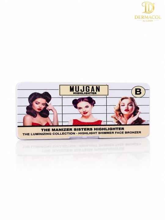 Хайлайтер бронзер для лица светящий эффект шиммер палетка MUJGAN Highlighter B