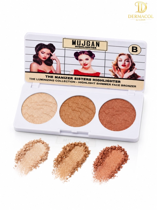 Хайлайтер бронзер для лица светящий эффект шиммер палетка MUJGAN Highlighter B