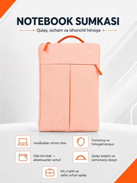 Noutbuk va MacBook uchun suvga chidamli biznes sumka