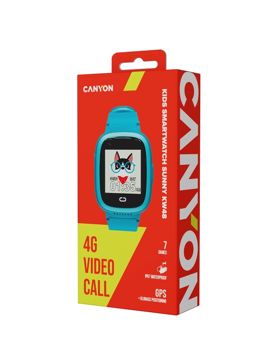 Детские смарт часы Canyon Sunny KW 48, 4G, LTE с GPS трекером и видеозвонком