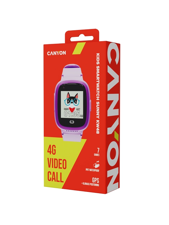 Детские смарт часы Canyon Sunny KW 48, 4G, LTE с GPS трекером и видеозвонком