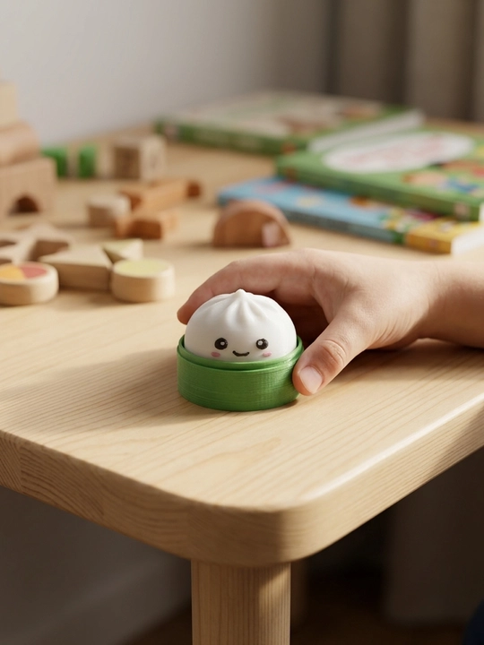 Mini fidget antistress Chuchvara kliker, tugmali Xinkali o'yinchoq brelok