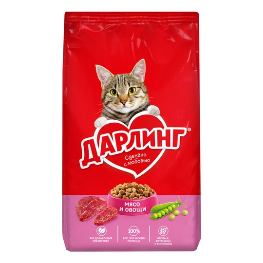 Darling quruq mushuk yemi, goʻsht va sabzavotlar bilan, 760 gr - 