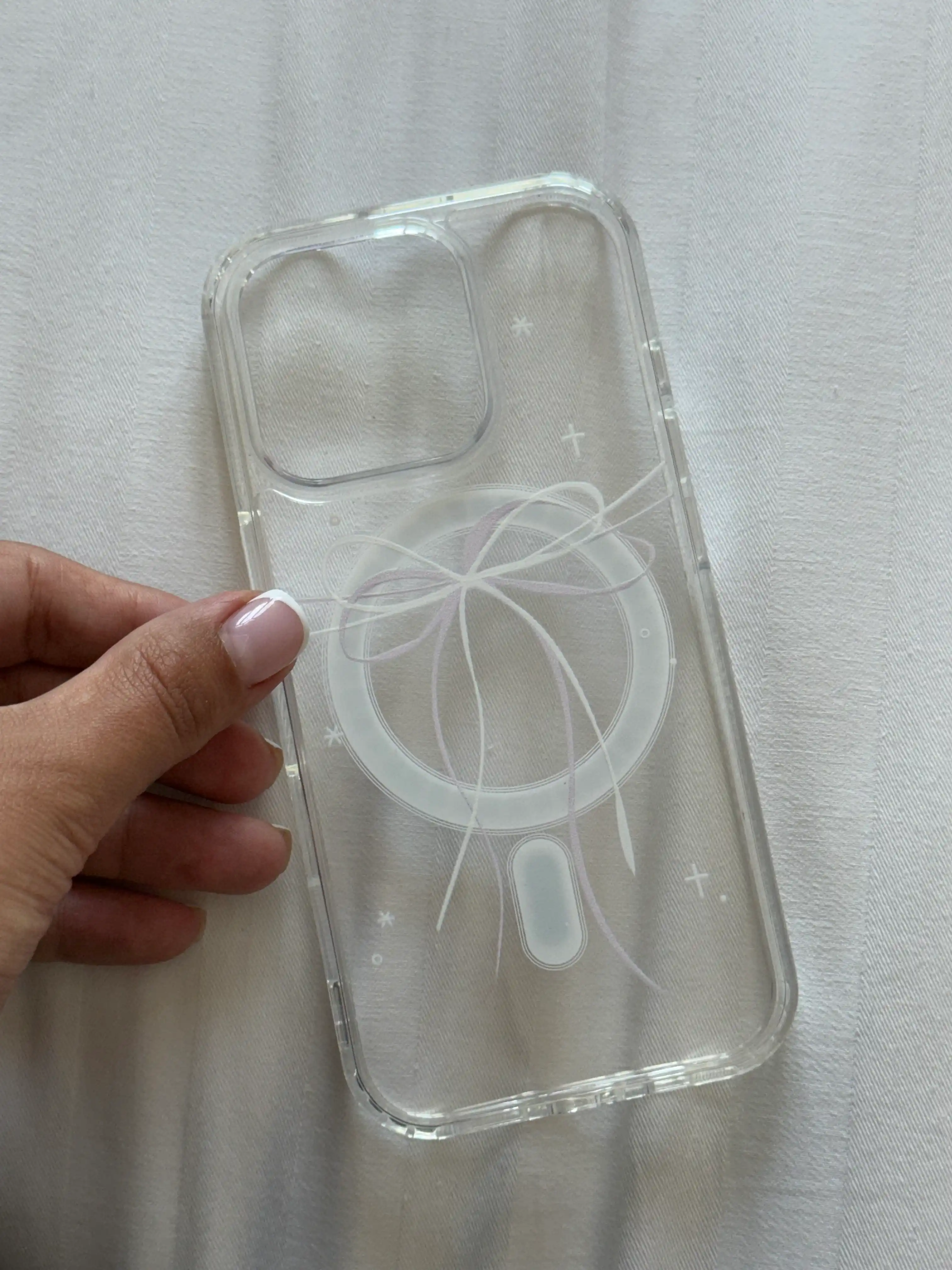 IPhone 11, 12, 13, 14, 15, 16, 17 uchun bantli shaffof himoya g`ilofi