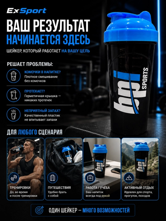 Sport sheykeri, sport, protein, kokteyllar uchun butilka