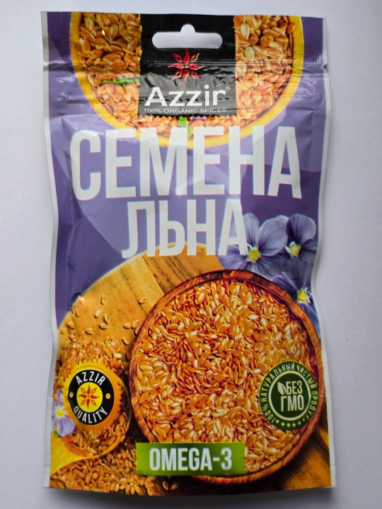 Натуральные цельные семена льна с Омега-3 от "Azzir"