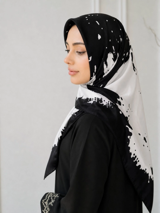 Ayollar ipak ro‘molchasi, hijob, sharf, 90 x 90 sm - 