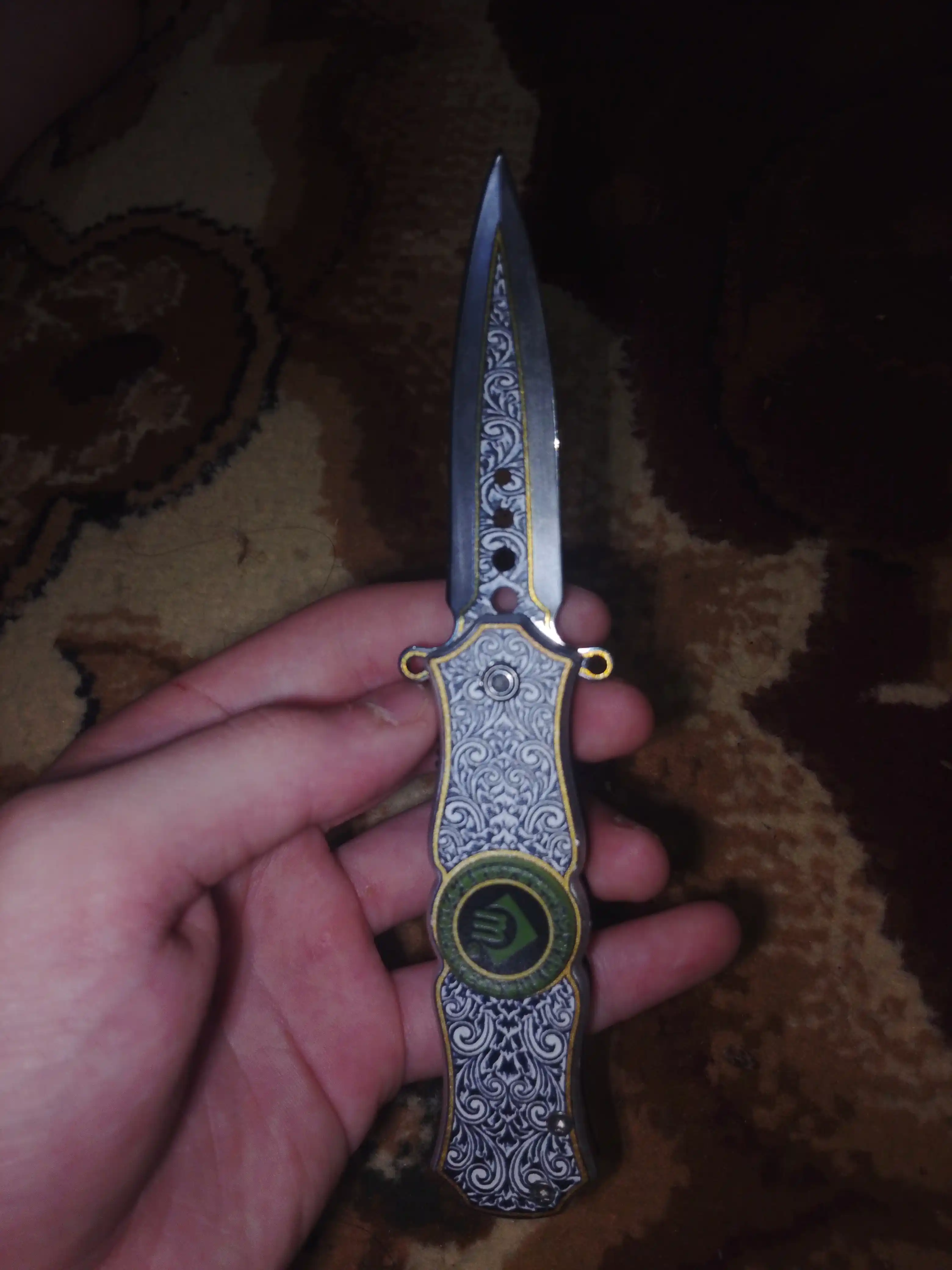 Buklanadigan universal pichoq, zanglamaydigan po'lat, ixcham, pichoq-spinner sayyohlik
