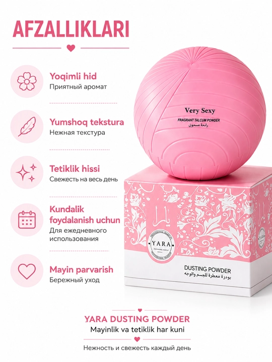 Ayollar uchun parfyumeriya talk, ayollar tanasi uchun upa, 100 g - 