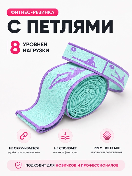 Фитнес резинки тканевые для ног и ягодиц, набор эспандеров для тренировок - 