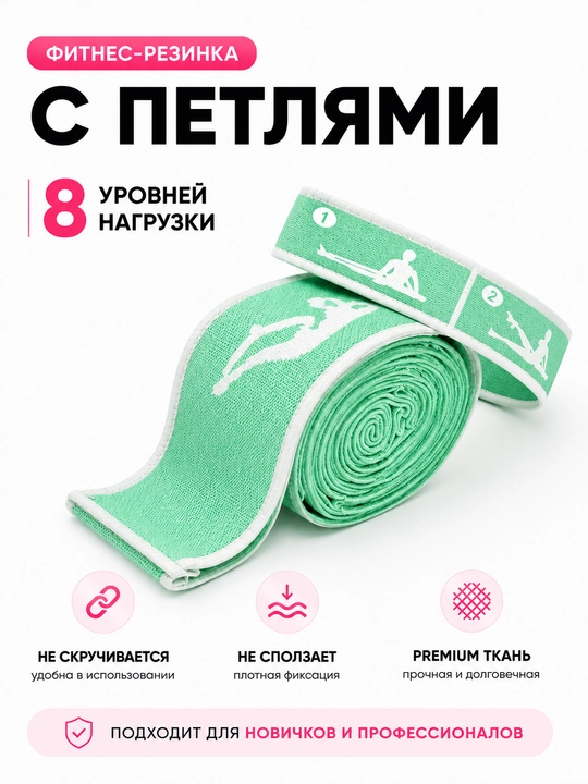 Fitnes rezina bantlari oyoq va dumba uchun, matoli qarshilik bantlari to‘plami - 