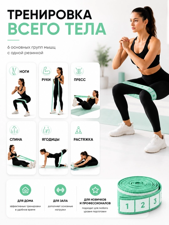 Фитнес резинки тканевые для ног и ягодиц, набор эспандеров для тренировок