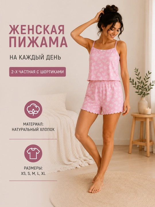 Женская пижама с шортами - 