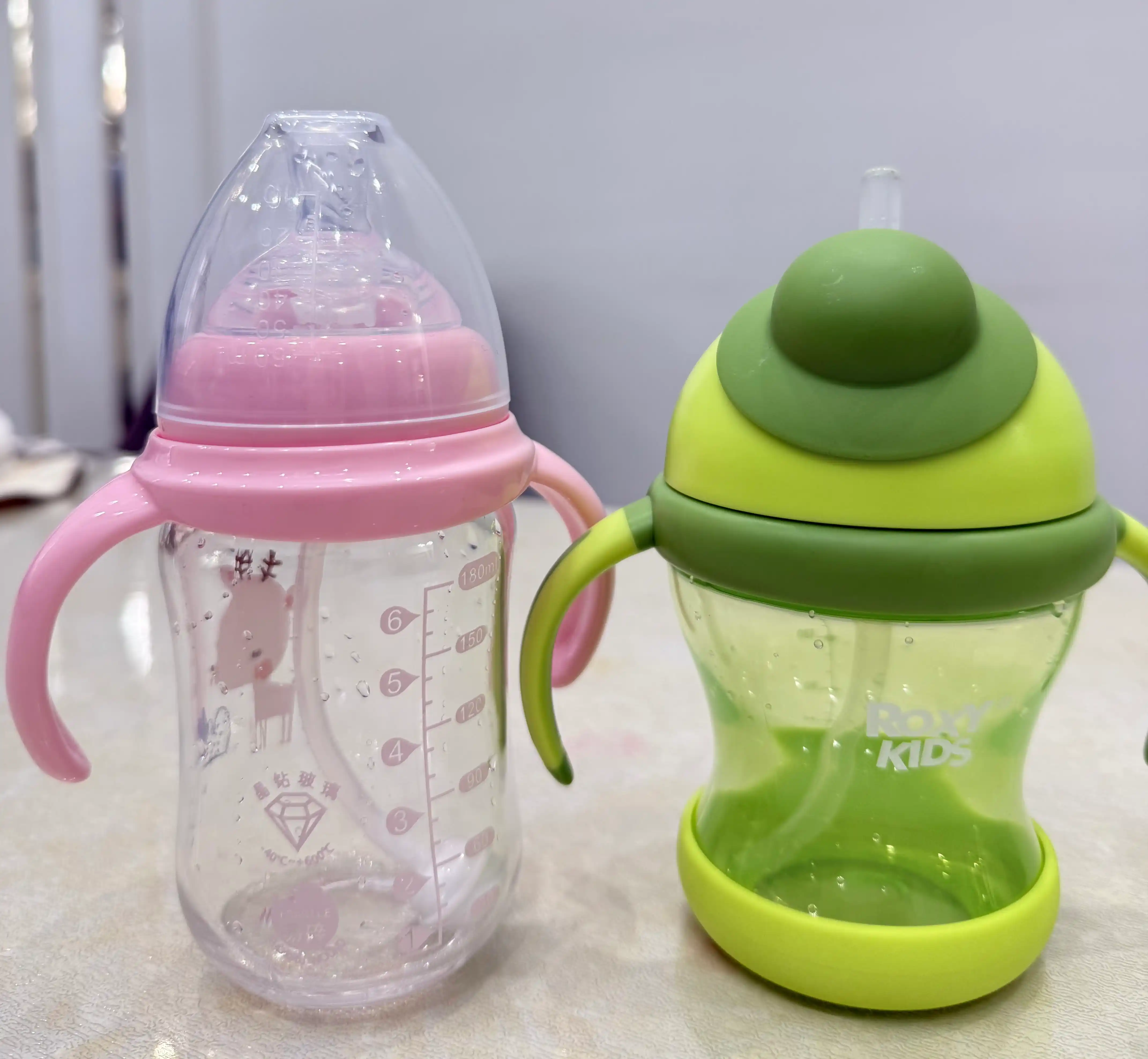 ROXY-KIDS Поильник непроливайка, детская бутылочка с трубочкой 200 мл