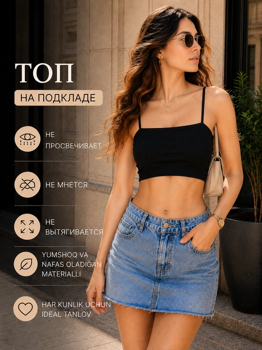 Kosali ayollar maykasi, tasmali, asosiy ustki qism, 40-46 o‘lcham