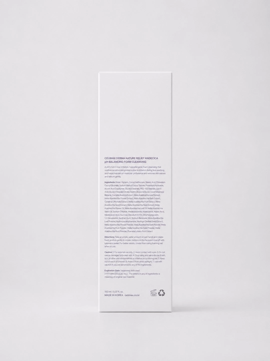 Celimax Derma Nature Relief Madecica  Balancing Foam Cleansing yuz uchun univalka celimax