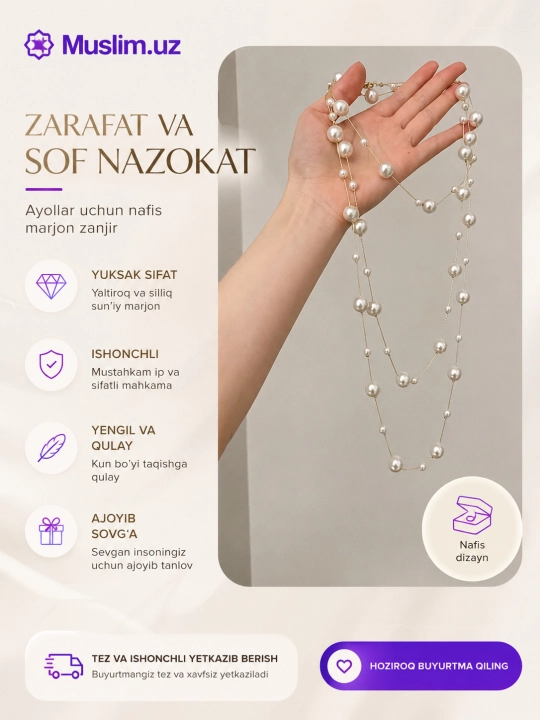 Ayollar aksessuarlari, marvarid marjon, marvarid taqinchoqlar, ayollar marjoni