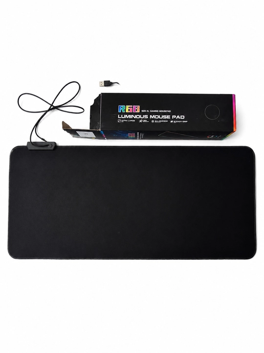 Игровой коврик для мыши и клавиатуры T-WOLF RGB, чёрный