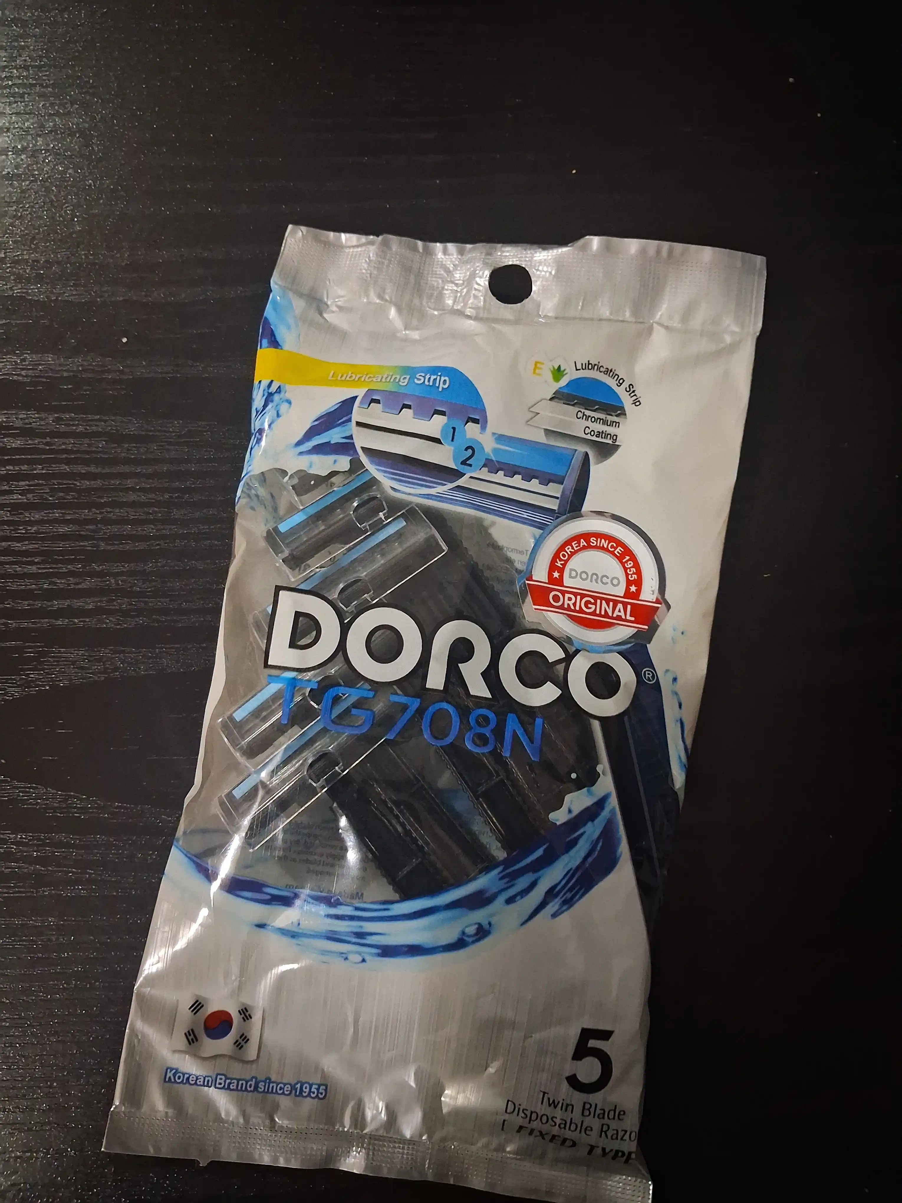 Dorco TG708N bir martalik erkaklar ustarasi, 2 pichoqli, 5 dona