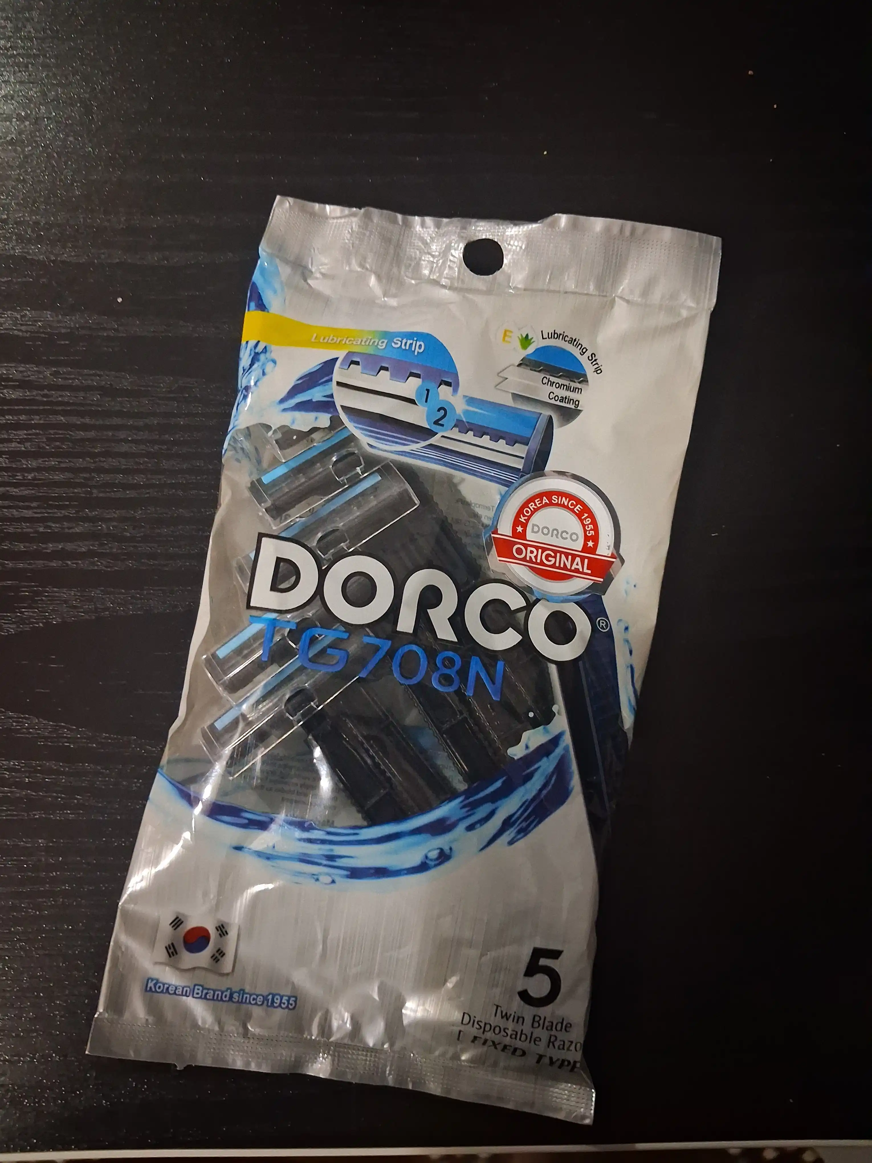 Dorco TG708N bir martalik erkaklar ustarasi, 2 pichoqli, 5 dona