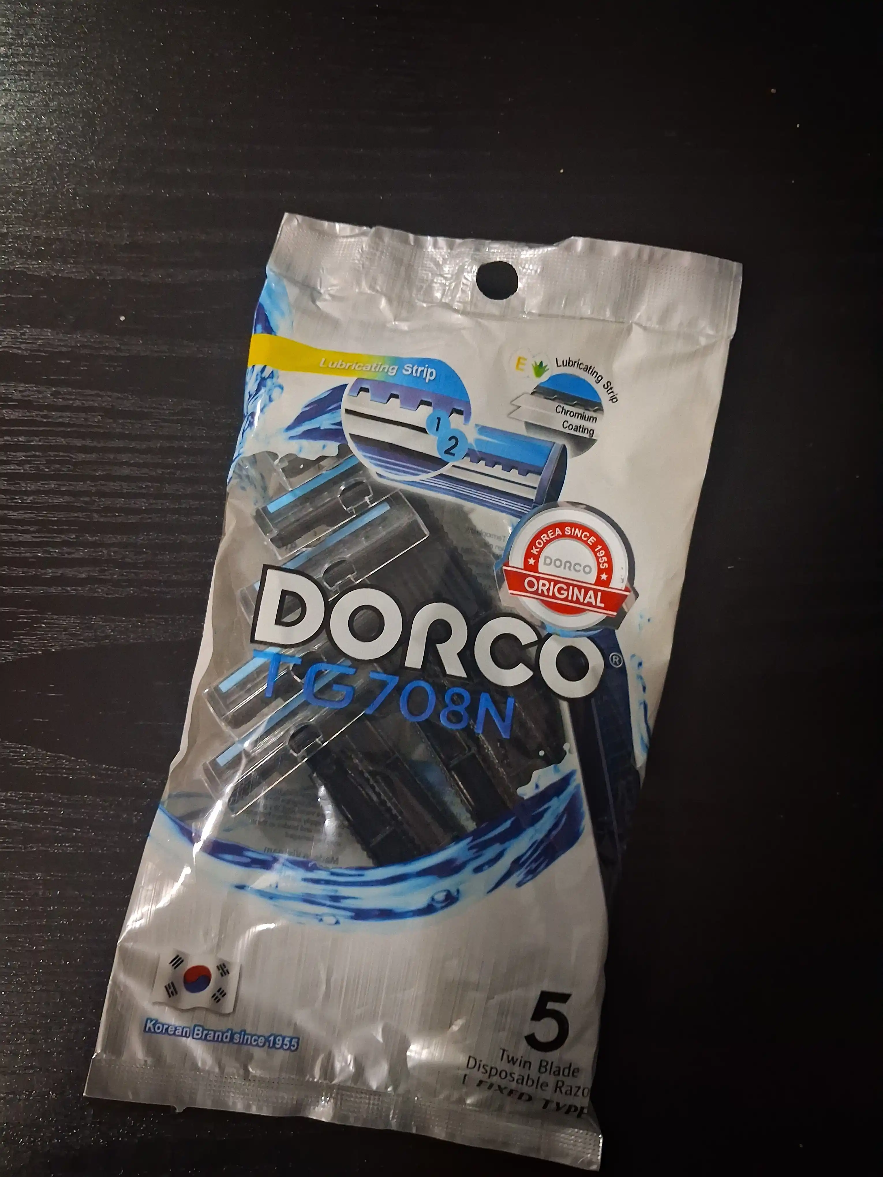 Dorco TG708N bir martalik erkaklar ustarasi, 2 pichoqli, 5 dona