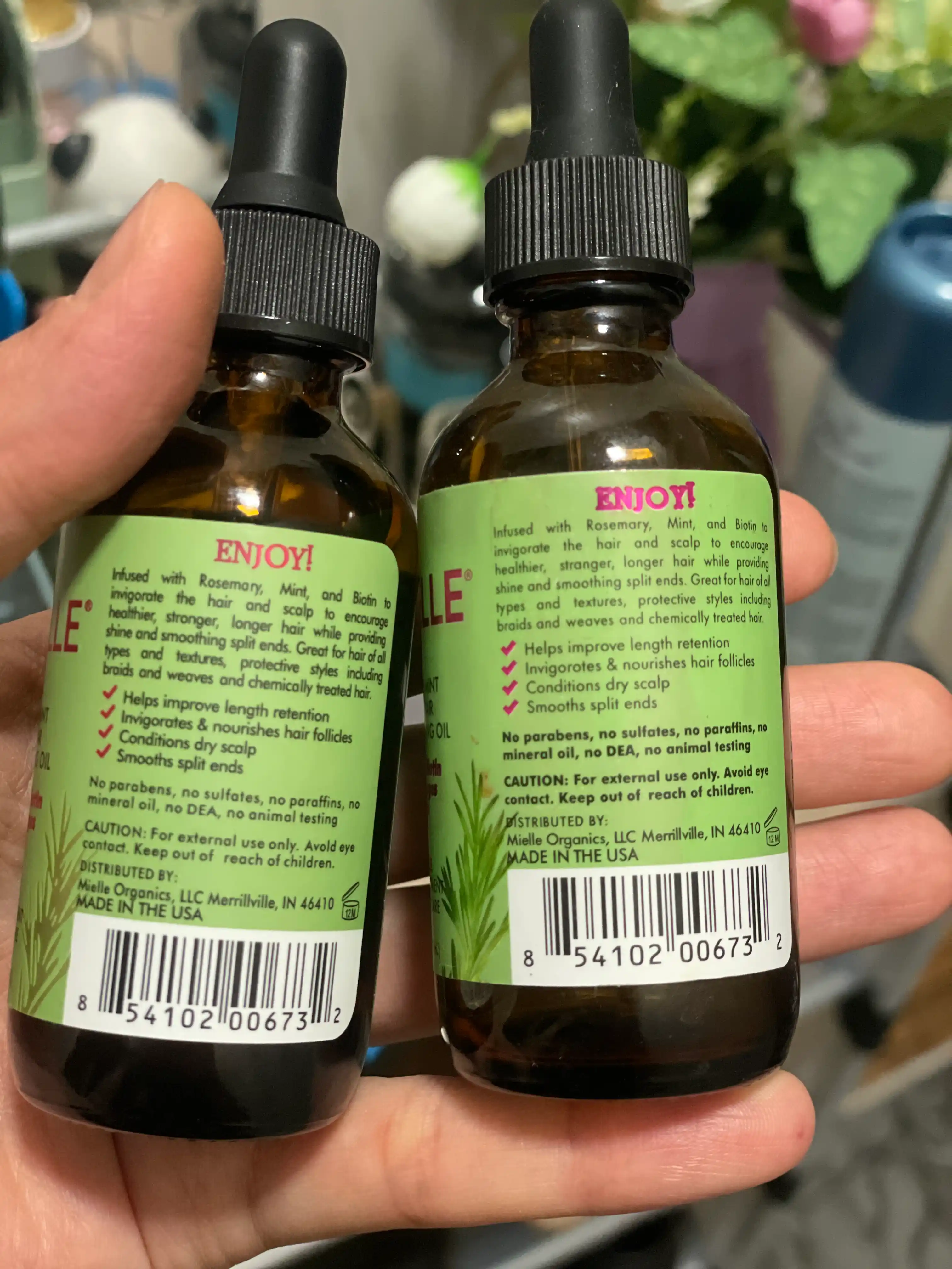 Mielle Sochni mustahkamlash uchun biotinli razmarin yog'i, yalpiz bilan, 59 ml