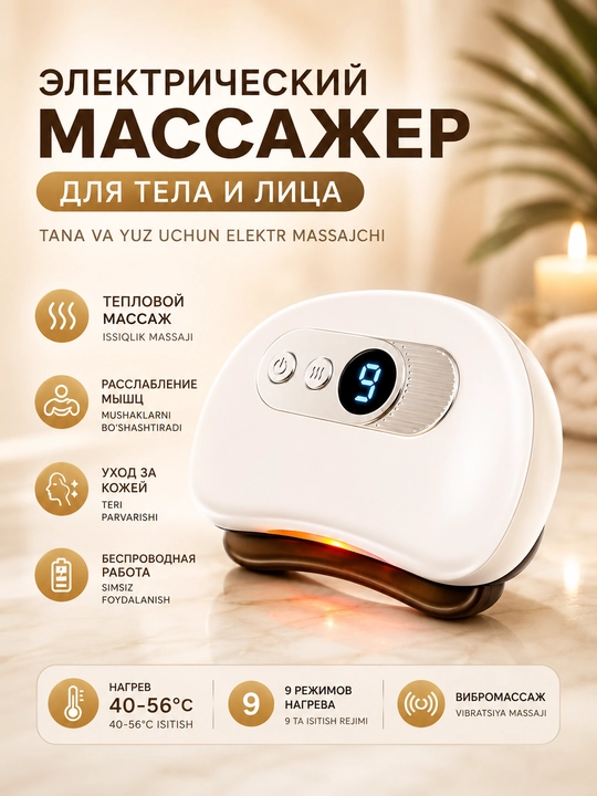 Электрический скребковый массажер для тела и лица - 