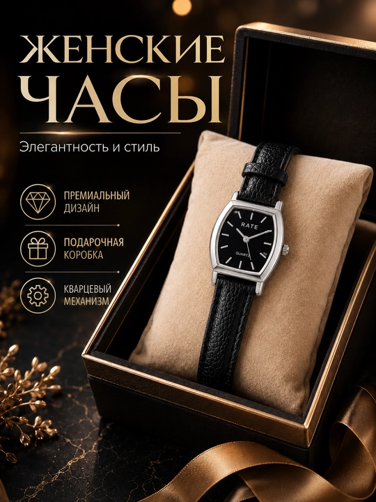 Женские наручные часы RATE с кожаным ремешком, кварцевые, классический дизайн - 
