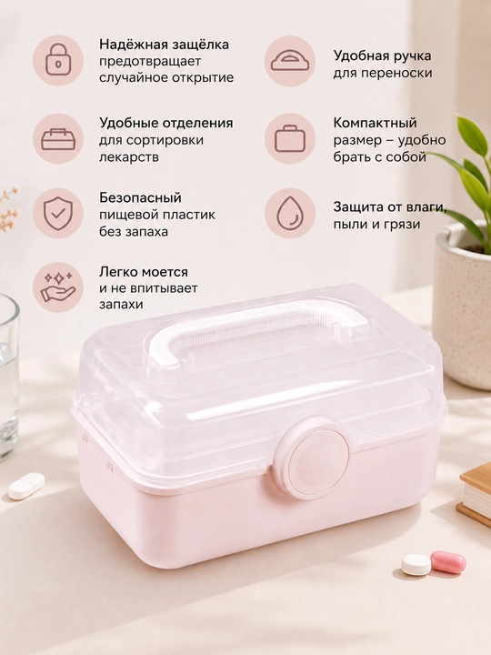 Органайзер для аптечки, коробка для хранения лекарств