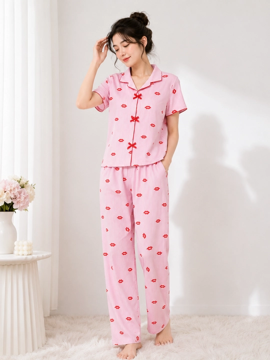 Ayollar uchun paxtali pijama to‘plami, yumshoq, qulay, 46-52 razmer