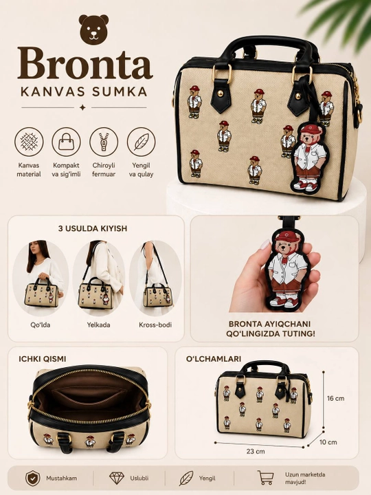 Bronta kanvas sumka - 