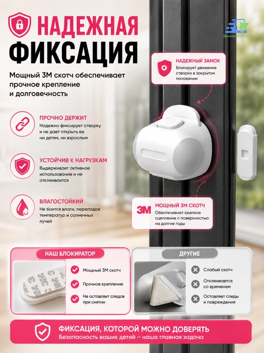 Ограничитель ELIDEMON для шкафа-купе и раздвижных окон, детский блокиратор