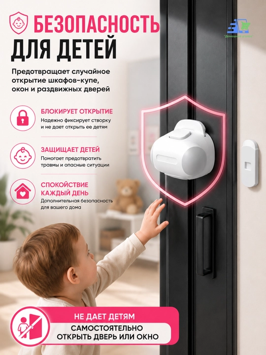Ограничитель ELIDEMON для шкафа-купе и раздвижных окон, детский блокиратор