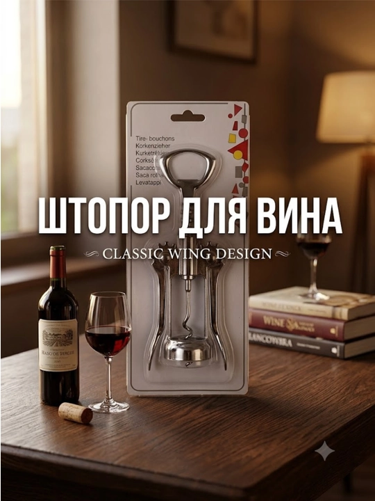 Классический рычажный штопор для вина — простое и элегантное открытие - 