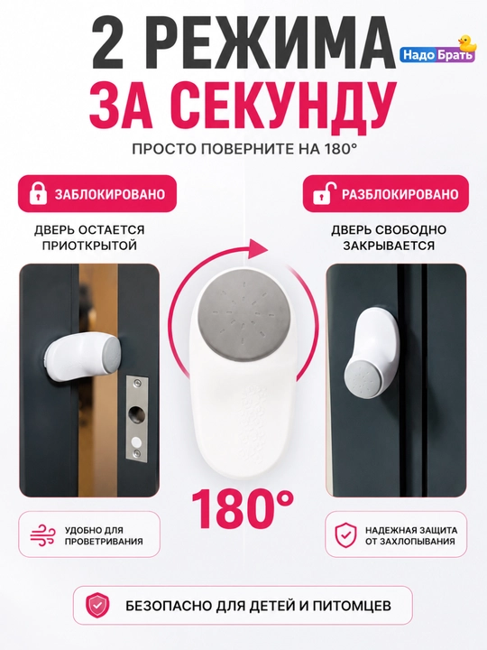Блокиратор двери для детей EUDEMON 180°, стоппер от защемления пальцев